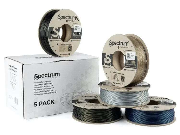 PLA Glitter Multi Pack - Spectrum Glitter PLA Filament - 1.75mm, 5x 0.25kg