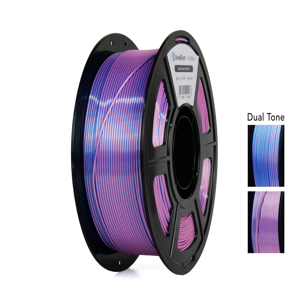 Pink/Blue - Unveil Form DualTone Silk PLA - 1.75mm, 1kg Unveil Form