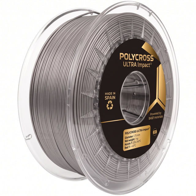 Silver - Sakata Polycross Ultra Impact PLA Filament - 1.75mm, 1kg Sakata