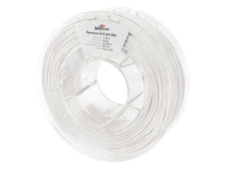 Polar White - Filament Spectrum S-Flex 90A - 1,75 mm, 0,25 kg