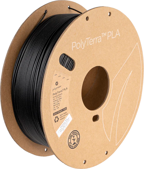 Charcoal Black - Polymaker PolyTerra PLA - 1.75mm, 1kg