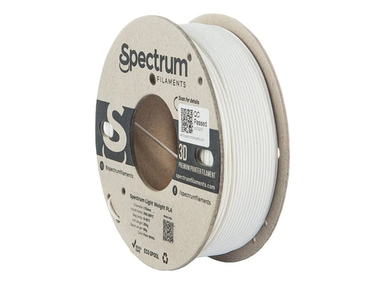 Pure White - Spectrum Light Weight PLA Filament - 1.75mm. 0.25kg