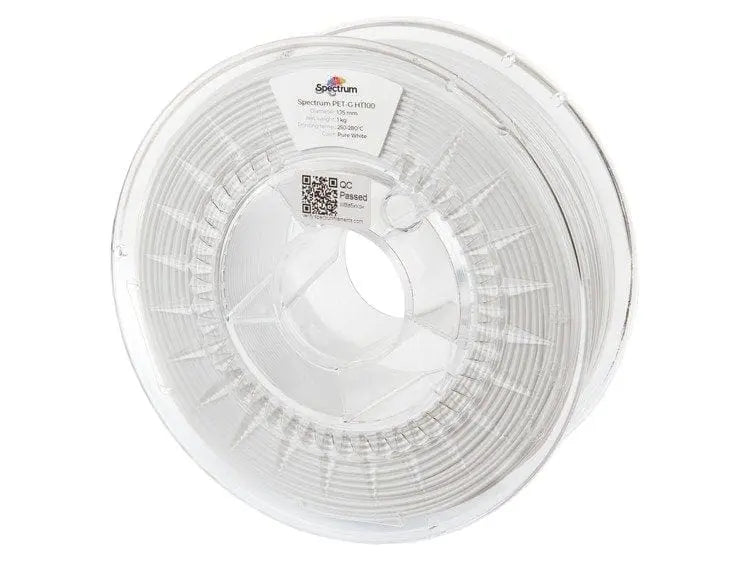 Pure White - 1.75mm Spectrum PET-G HT100 Filament - 1 kg