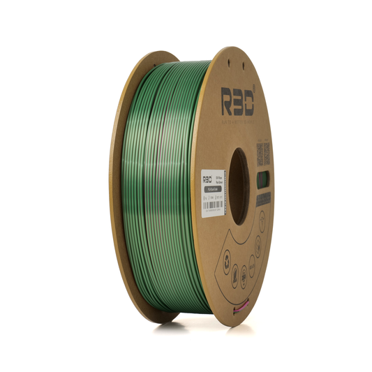 Rose/Red/Green - R3D Tri Colour Magic Silk PLA Filament - 1.75mm, 1kg