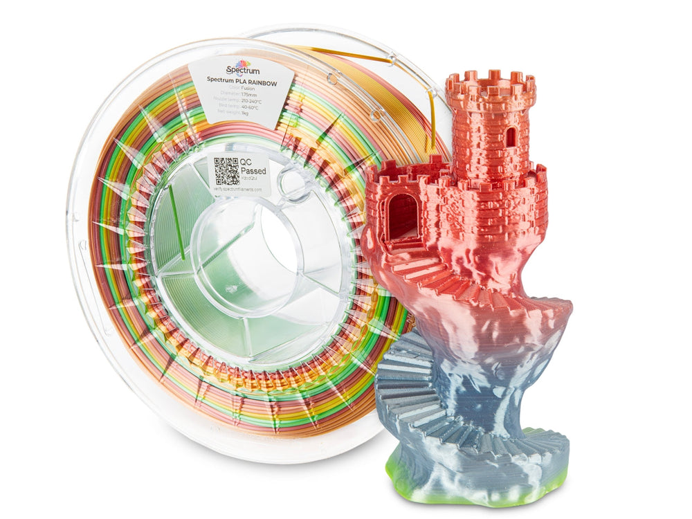 Fusion - Spectrum PLA Rainbow SILK Filament - 1.75mm, 1kg Spectrum Filaments