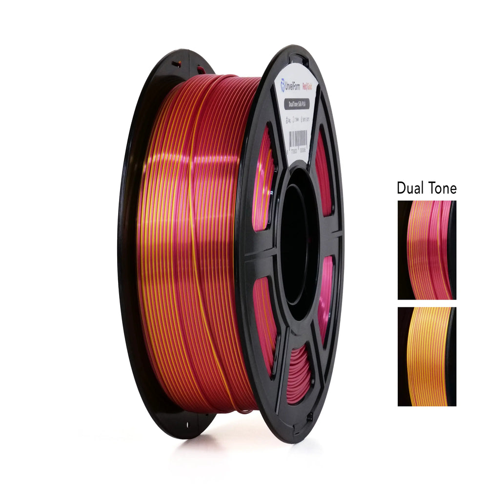 Red/Gold - Unveil Form DualTone Silk PLA - 1.75mm, 1kg Unveil Form