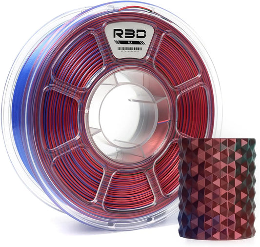 Filament PLA magique mat tricolore R3D, rouge/vert/bleu, 1,75 mm, 1 kg