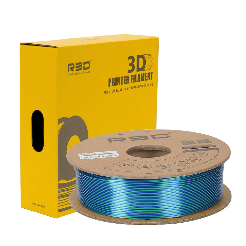 Red/Green/Blue - R3D Tri Colour Silk Magic PLA Filament - 1.75mm, 1kg R3D