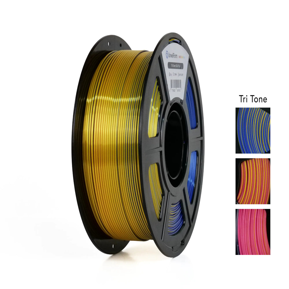 Red/Yellow/Blue - Unveil Form TriTone Silk PLA - 1.75mm, 1kg Unveil Form