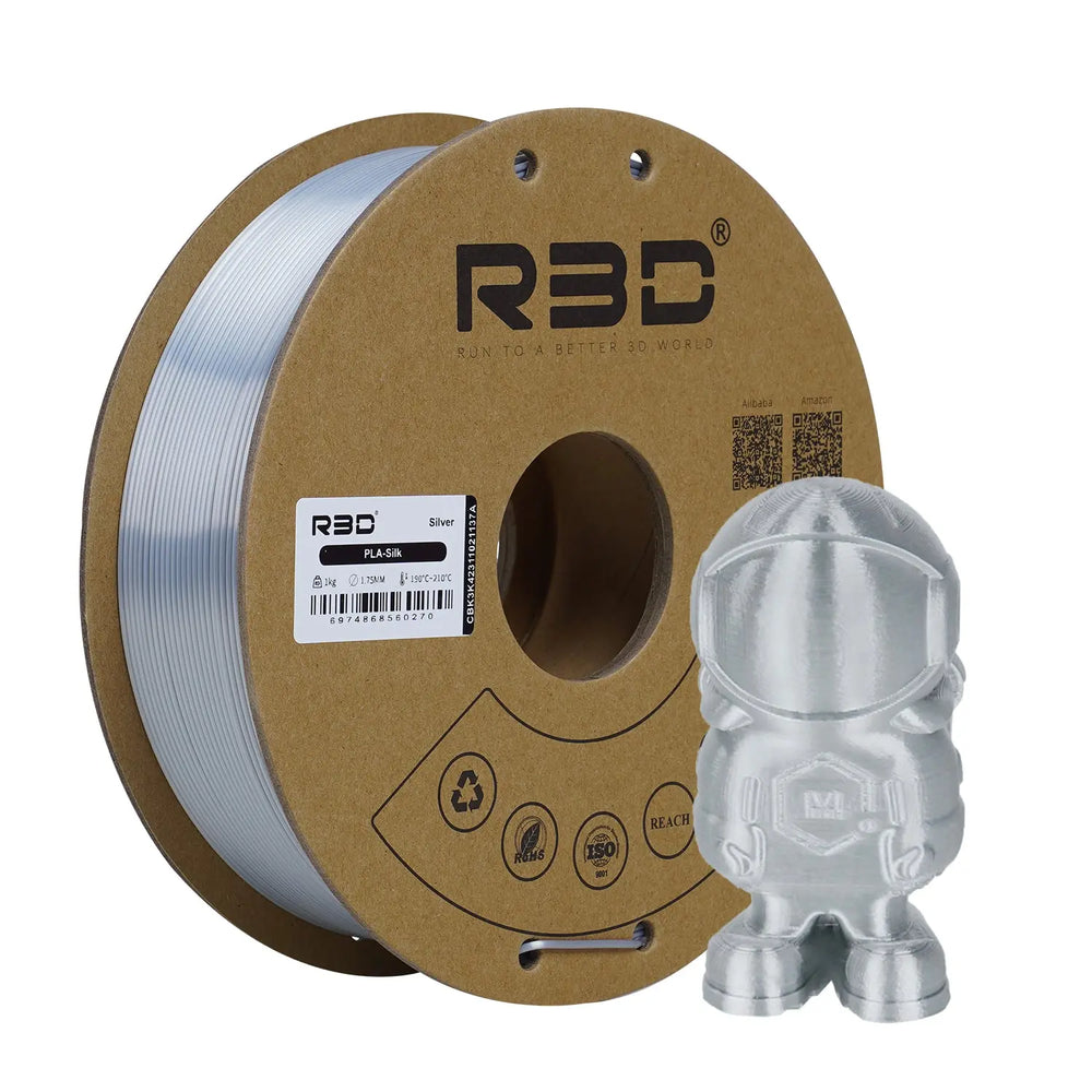 Pla Cf R3d Silver Silk PLA Filament 1.75mm 1kg by R3D