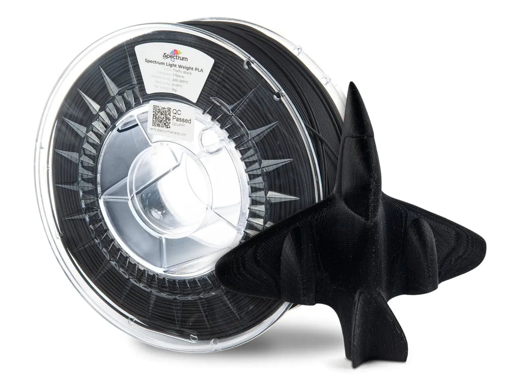 Traffic Black - Spectrum Light Weight PLA Filament - 1.75mm, 1kg