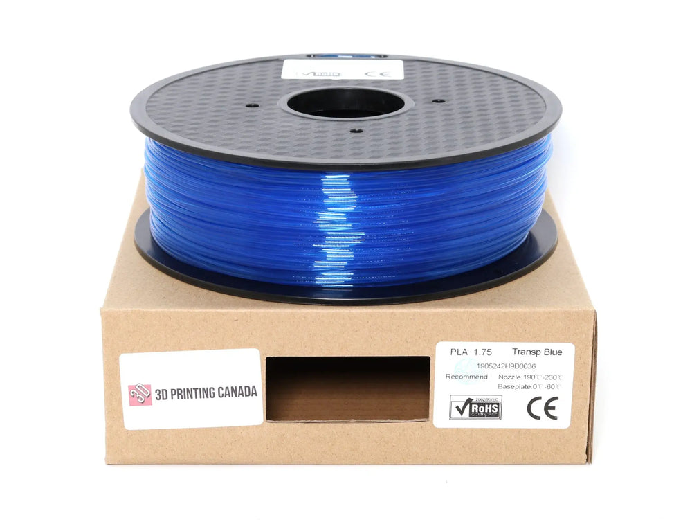 Bleu transparent - Filament PLA standard - 1,75 mm, 1 kg