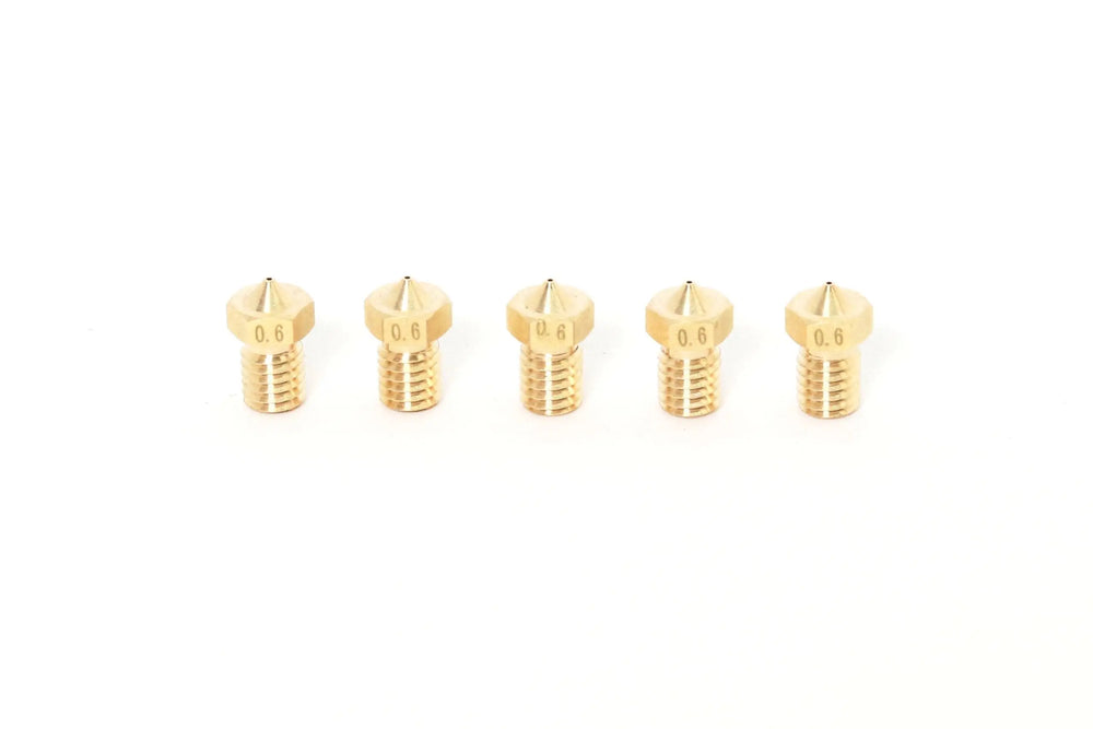 V6 E3D Clone Brass Nozzle 1.75mm-0.6mm (5 Pack)
