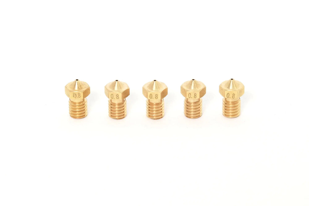 V6 E3D Clone Brass Nozzle 1.75mm-0.8mm (5 Pack)