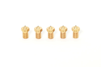 V6 E3D Clone Brass Nozzle 1.75mm-0.8mm (5 Pack)