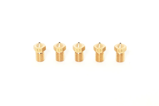 V6 E3D Clone Brass Nozzle 1.75mm-1.0mm (5 Pack)