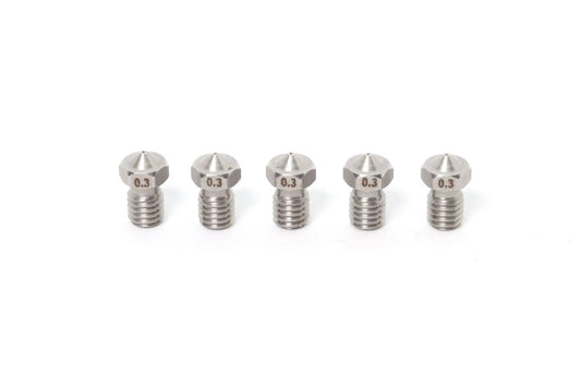 V6 E3D Clone Stainless Steel Nozzle 1.75mm-0.3mm (5 Pack)