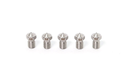 Buse en acier inoxydable V6 E3D Clone 1,75 mm-0,6 mm (lot de 5)