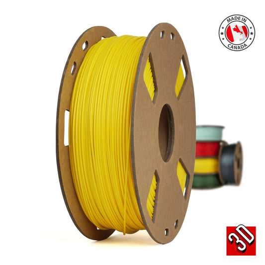 Jaune - Filament PLA+ fabriqué au Canada - 1,75 mm, 1 kg 