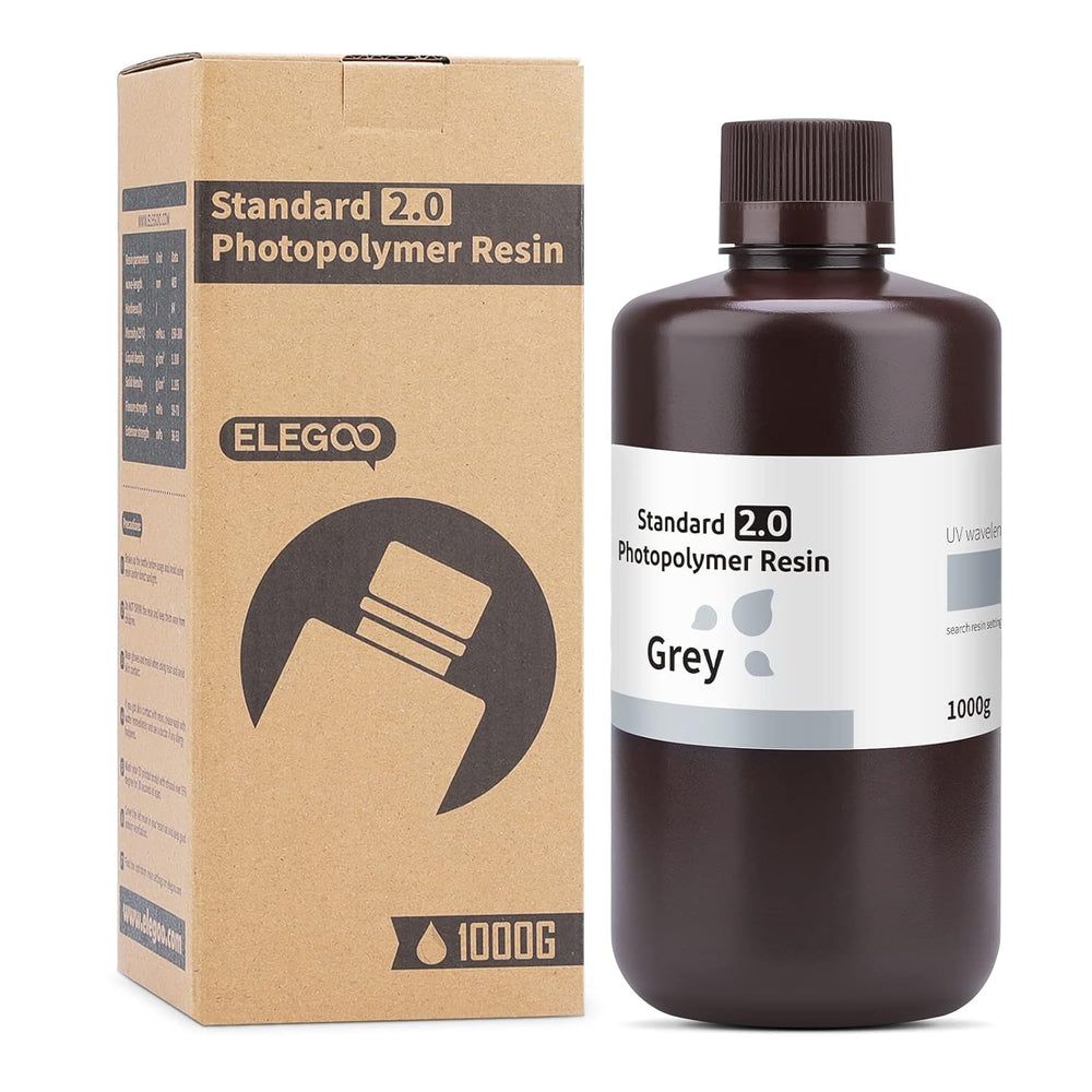 ELEGOO Standard 2.0 Resin 1000G - Grey 3D Printing Canada