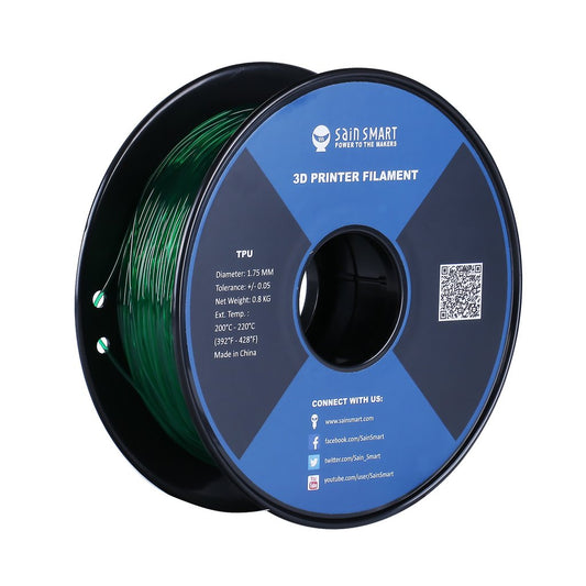 Transparent Emerald - 1.75mm TPU (Comparable to Sainsmart) - 0.8 kg