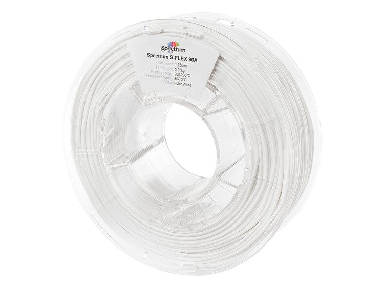 Blanc polaire - Filament Spectrum S-Flex 90A 1,75 mm - 0,25 kg