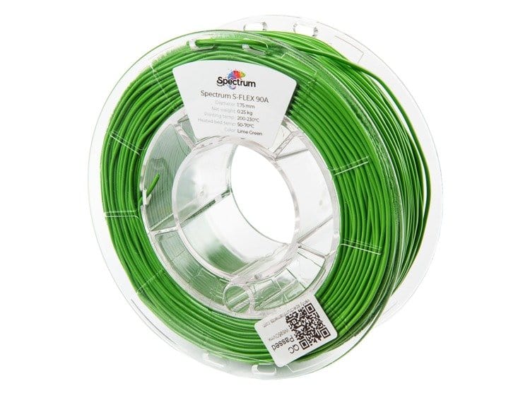 Vert citron - Filament Spectrum S-Flex 90A 1,75 mm - 0,25 kg