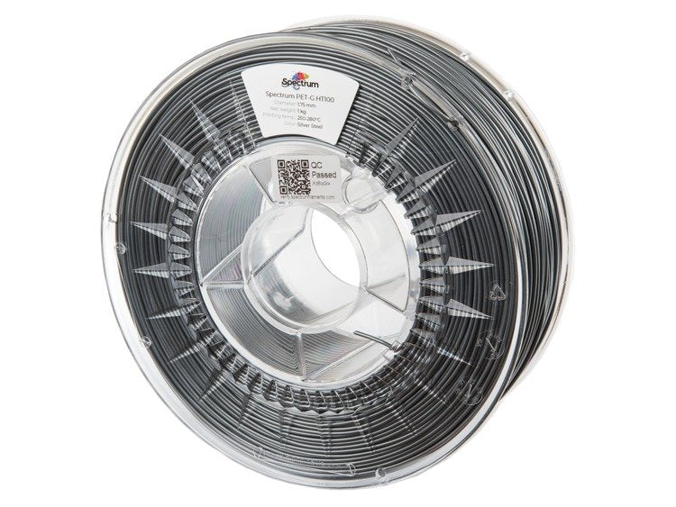 Silver Steel - 1.75mm Spectrum PET-G HT100 Filament - 1 kg