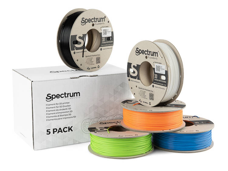 PLA Premium Multi Pack - 1.75mm Spectrum PLA Premium Filament - 5 x 0.25 kg