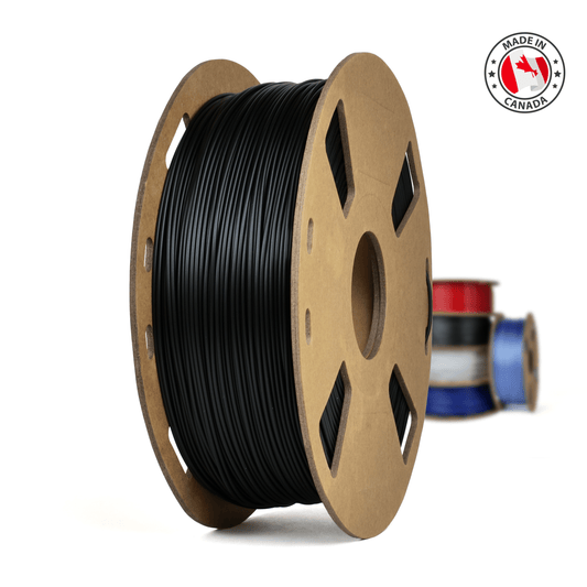 Black - Canadian-made PETG+ Filament - 1.75mm, 1 kg