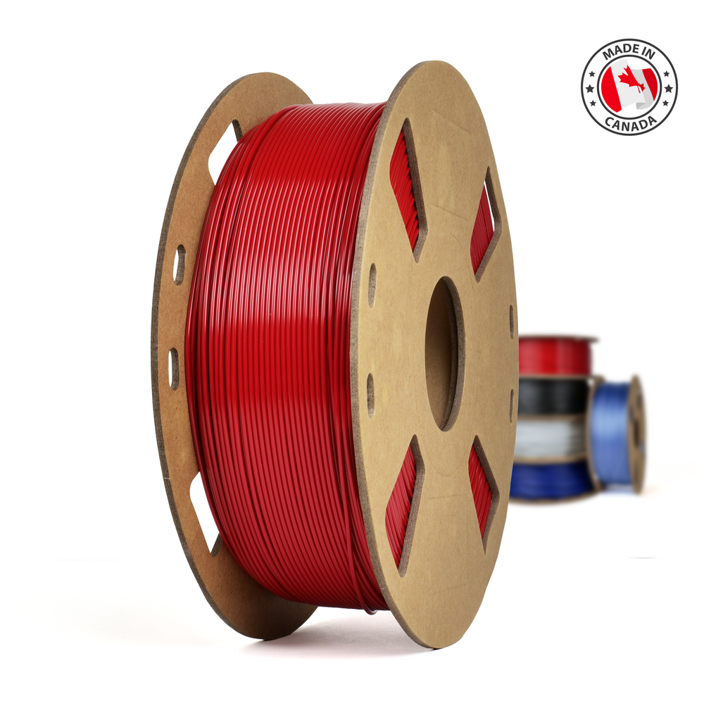 Rouge - Filament PETG+ fabriqué au Canada - 1,75 mm, 1 kg 