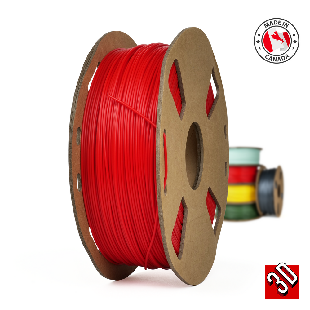 Rouge - Filament PLA+ fabriqué au Canada - 1,75 mm, 1 kg 
