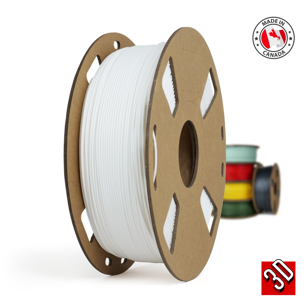 White - Canadian-made PLA+ Filament - 1.75mm, 1 kg