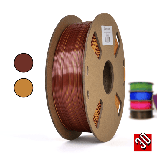 Or/Cuivre - Filament PLA Soie Bicolore Polychromatique - 1.75mm, 1 kg