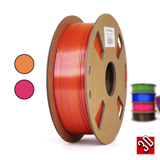 Gold/Rose Red - Polychromatic Dual Colour Silk PLA Filament - 1.75mm, 1 kg