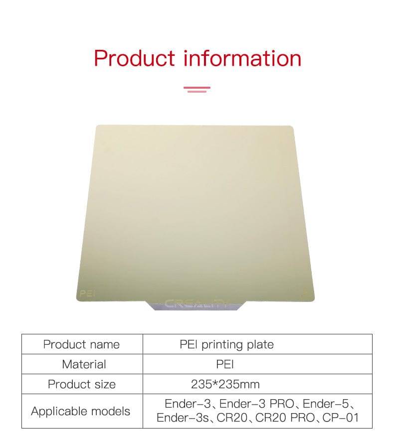 Official Creality PEI Magnetic Flexible Heated Bed 235*235mm For Ender 3/Ender 5/CR-20 Pro
