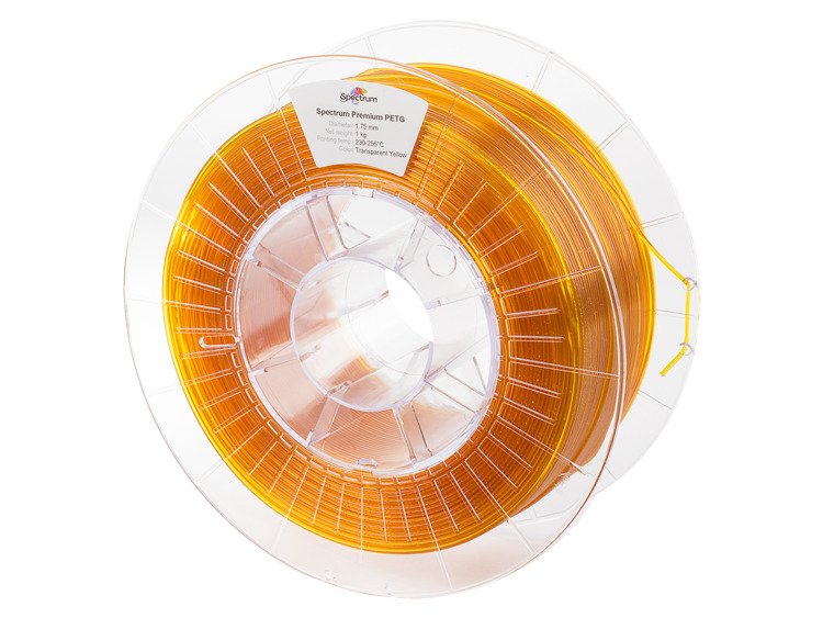 Transparent Yellow - 1.75mm Spectrum PETG Filament - 1 kg