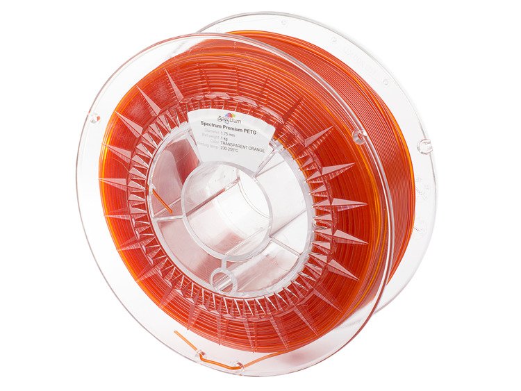 Transparent Orange - 1.75mm Spectrum PETG Filament - 1 kg