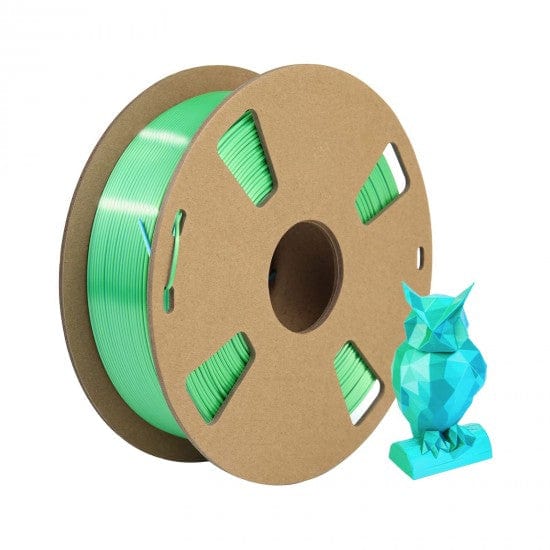 Bleu/Vert - Filament PLA Soie Bicolore Polychromatique - 1.75mm, 1 kg