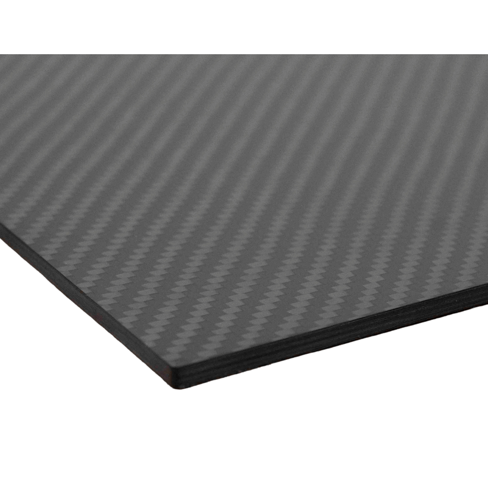 Surface de construction en fibre de carbone 410x410x4mm - 3K Twill Glossy