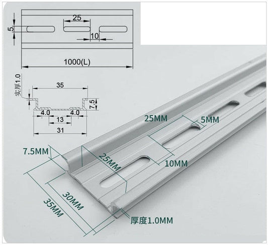 Rail DIN - 35 mm x 1000 mm de long
