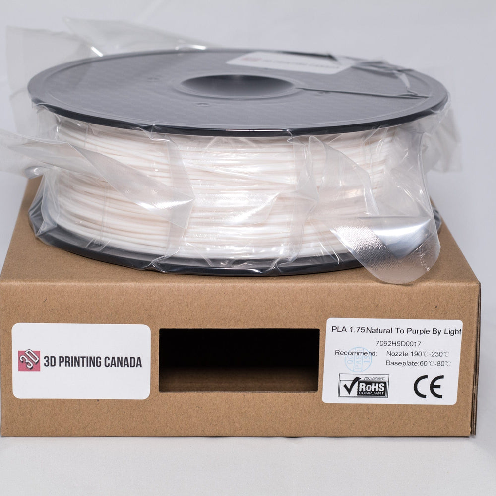 UV Light Changing - Natural to Purple - Standard PLA Filament - 1.75mm, 1kg