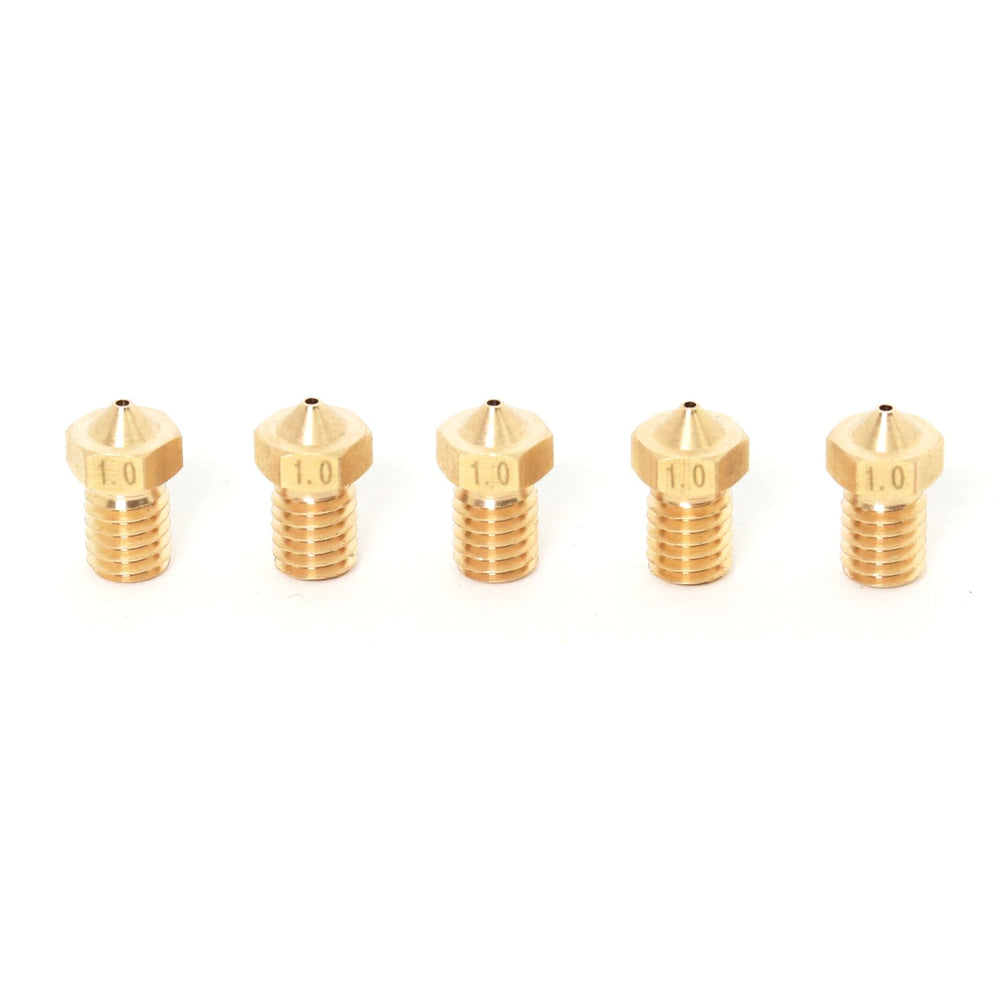 V6 E3D Clone Brass Nozzle 1.75mm-1.0mm (5 Pack)