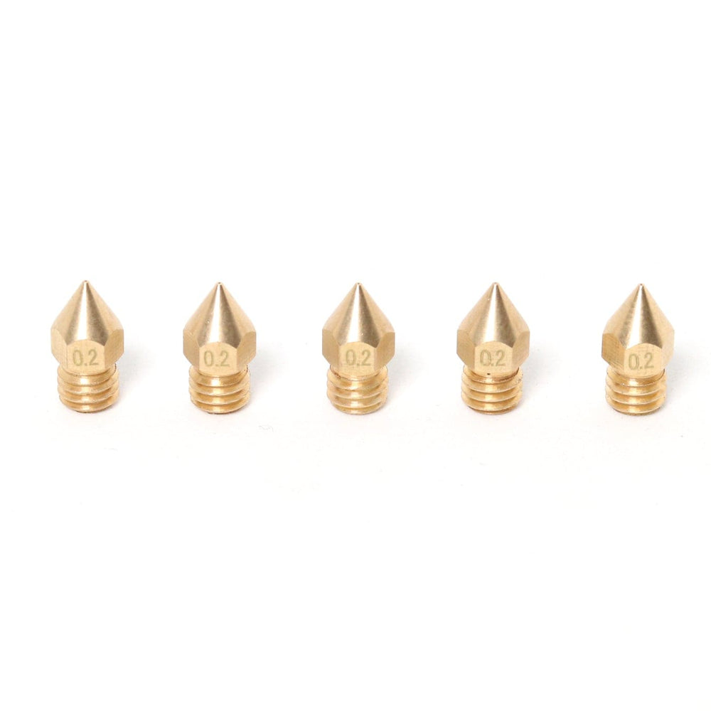 MK8 Brass Nozzle 1.75mm-0.2mm (5 Pack)
