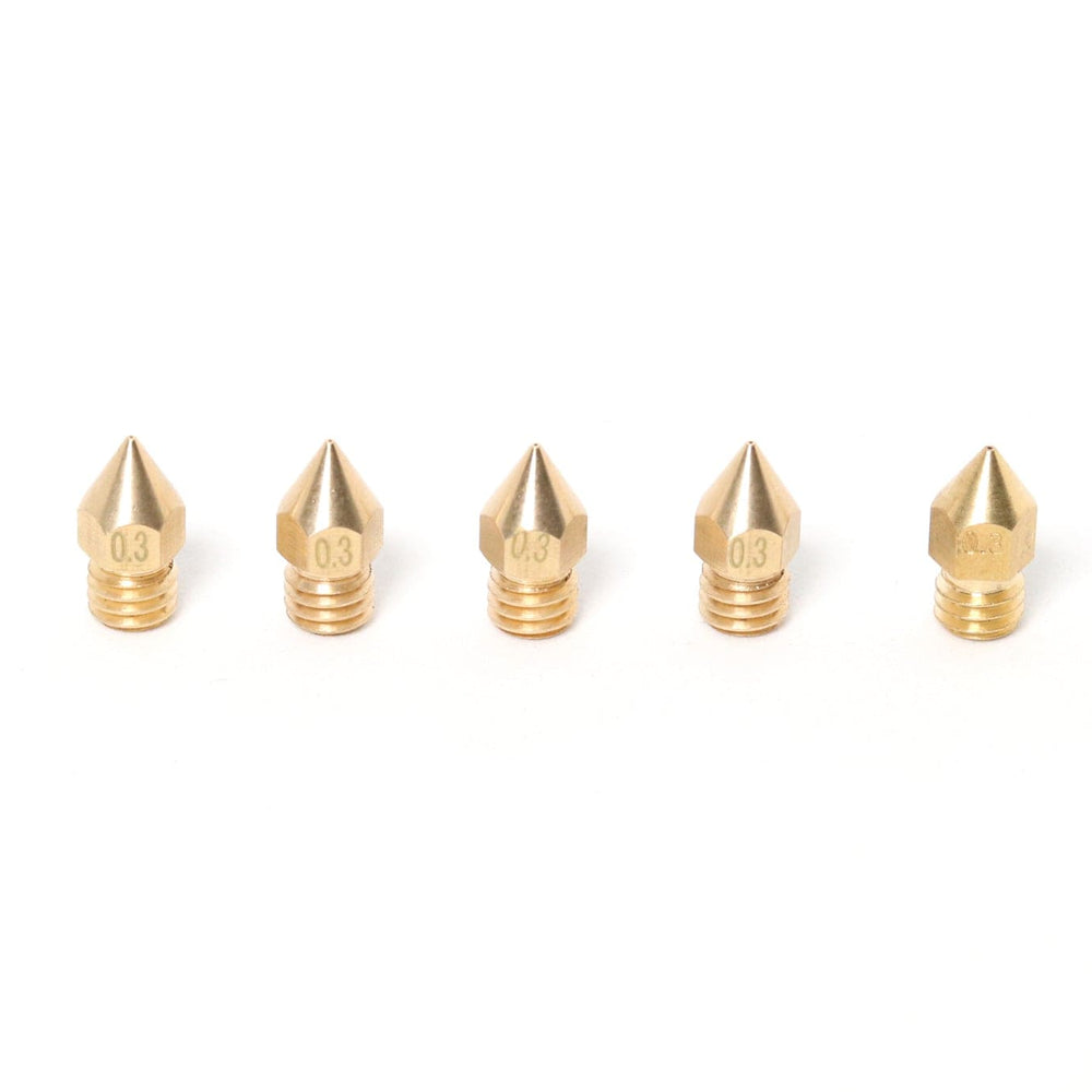 MK8 Brass Nozzle 1.75mm-0.3mm (5 Pack)