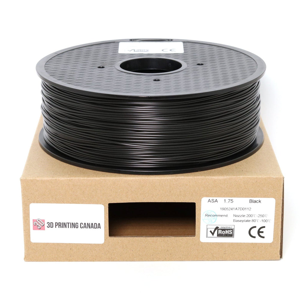 Black - Standard ASA Filament - 1.75mm, 1kg – 3D Printing Canada