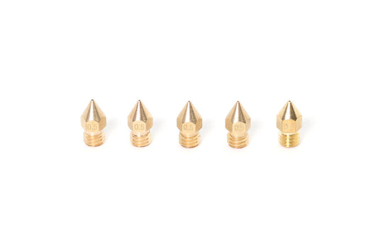 MK8 Brass Nozzle 1.75mm-0.5mm (5 Pack)