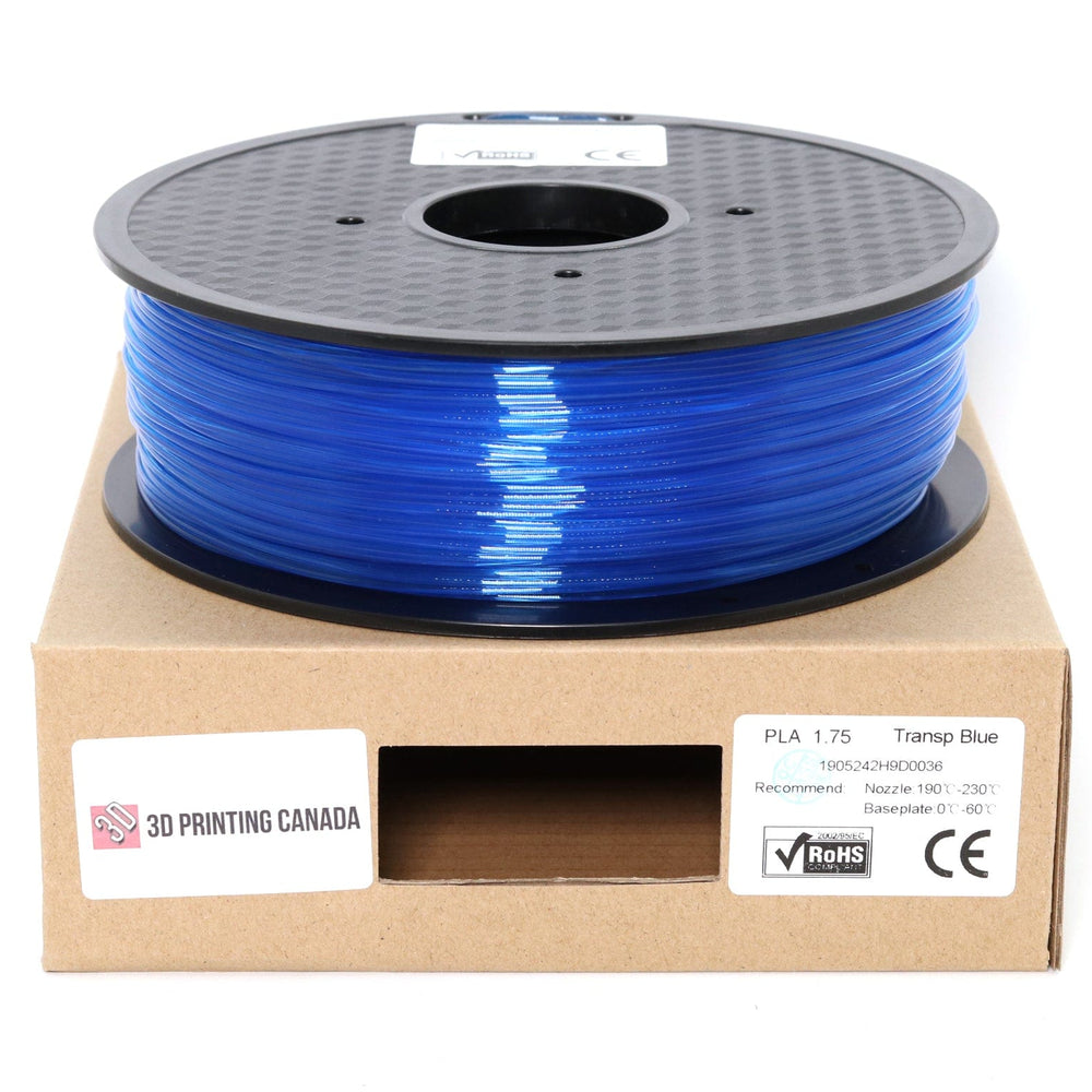 Transparent Blue - Standard PLA Filament - 1.75mm, 1kg
