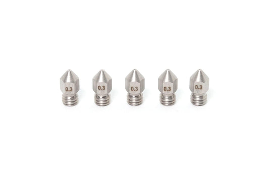 MK8 Stainless Steel Nozzle 1.75mm-0.3mm (5 Pack)
