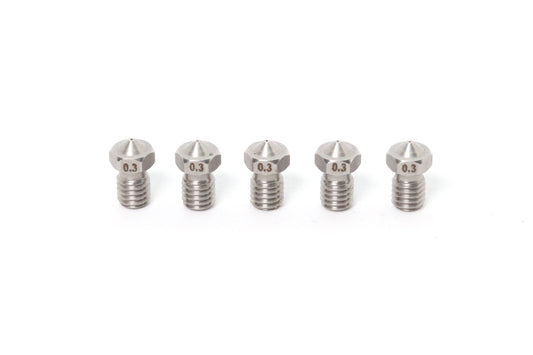 V6 E3D Clone Stainless Steel Nozzle 1.75mm-0.3mm (5 Pack)